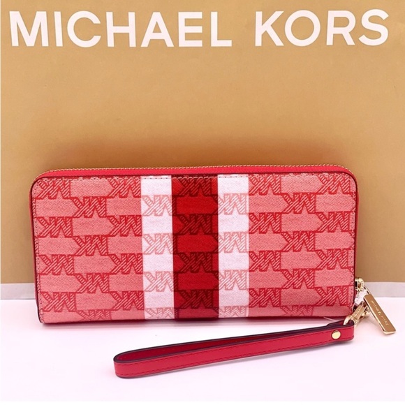 Michael Kors Large Continental Wallet Wristlet Dark Sangria - Picture 9 of 14